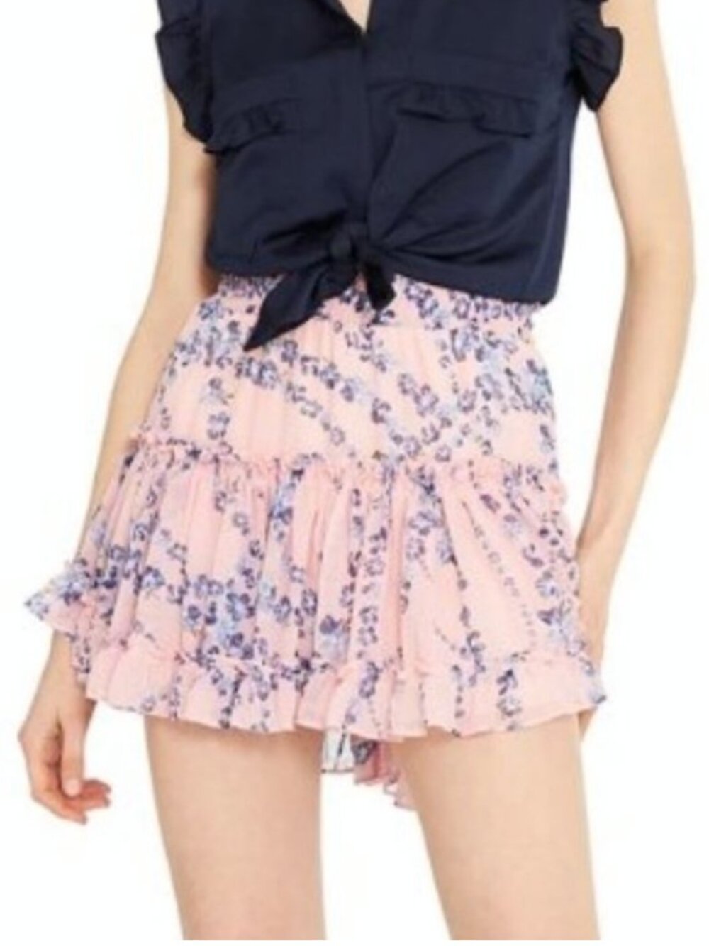 Misa Los Angeles Marion Skirt in Pink Floral Size XS